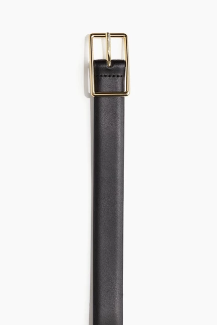 Женский ремень H&M кожаный, ширина 2.5 см, черный