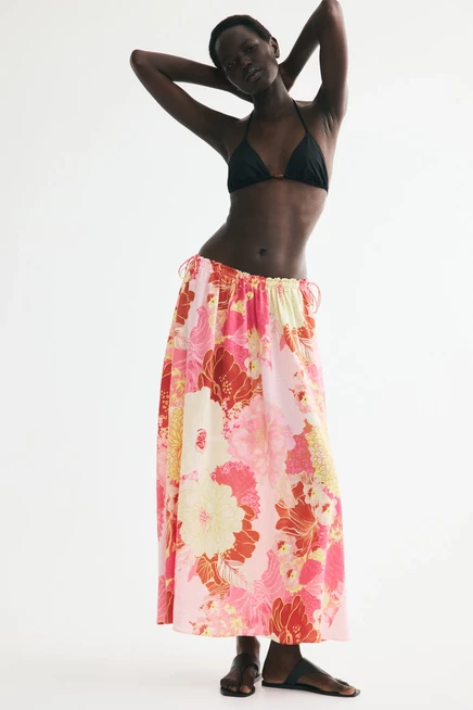 Drawstring Skirt pink/floral