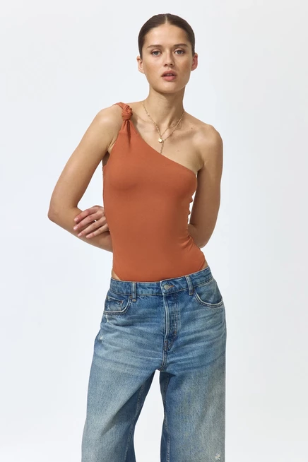 Женское боди H&M на одно плечо, оранжевое