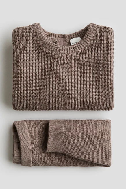 Детский трикотажный комплект H&M, светло-коричневый
