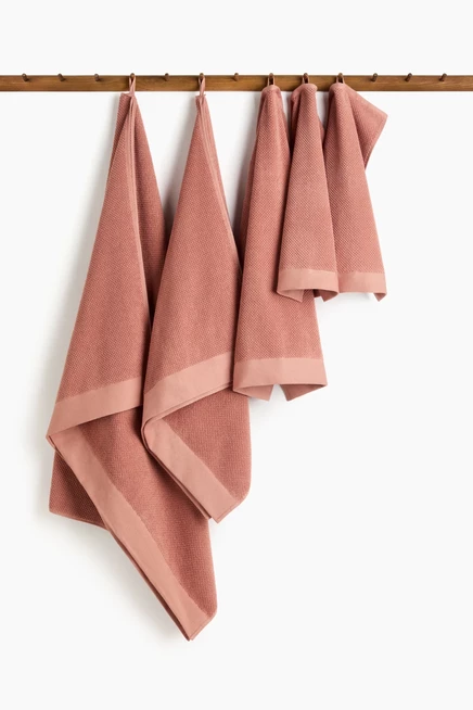 Махровое банное полотенце H&M, оранжевое