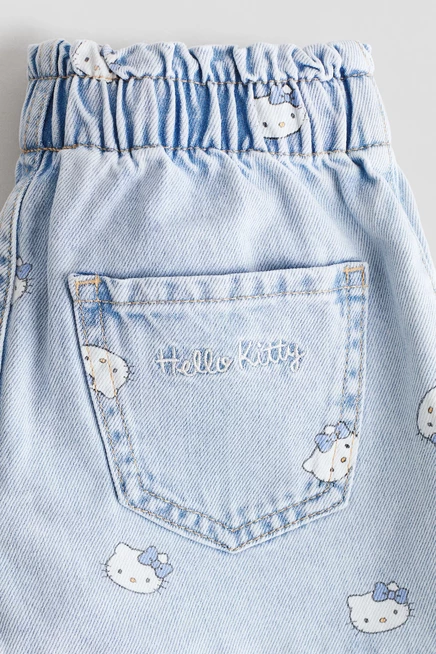 Детские джинсовые шорты H&M, голубые Hello Kitty