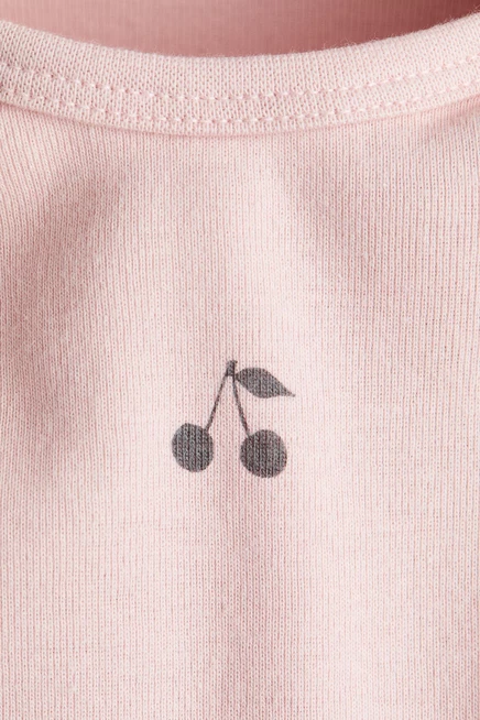 5 детских боди H&M, светло-розовые с сердечками
