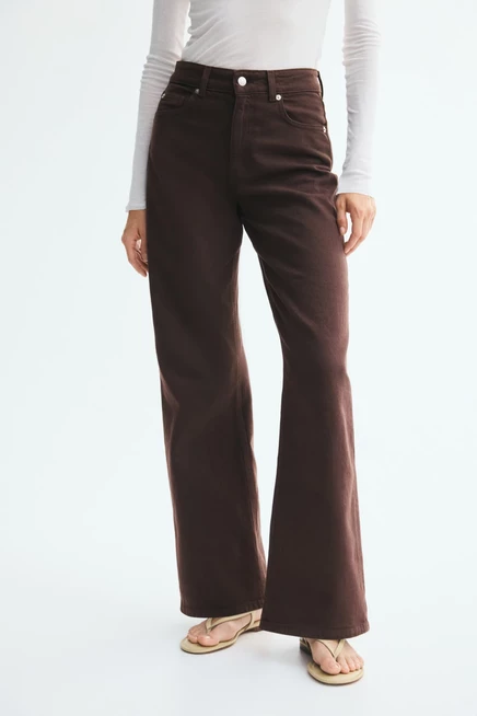 Женские джинсы H&M Harper, широкие, темно-коричневые
