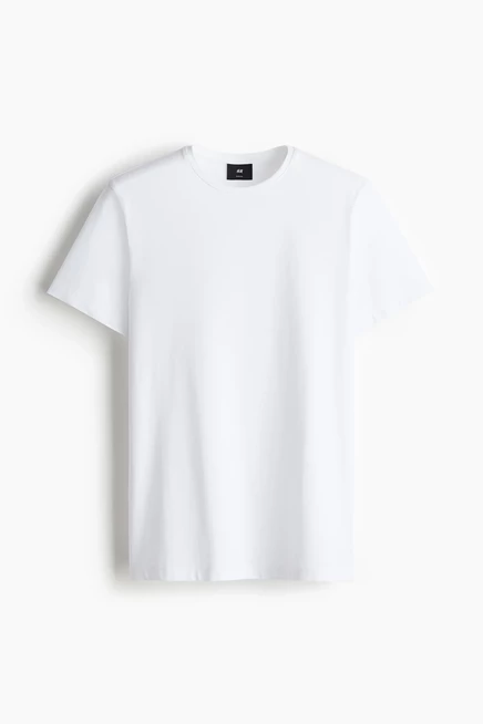 Мужские футболки H&M, 5 шт., приталенные, белые