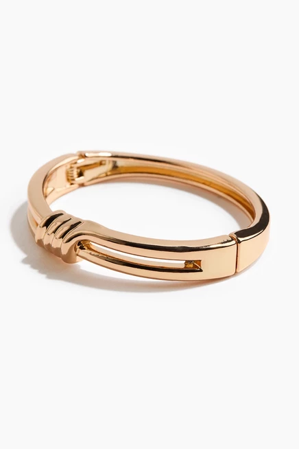 Женский браслет H&M Hinged Bangle, золотистый