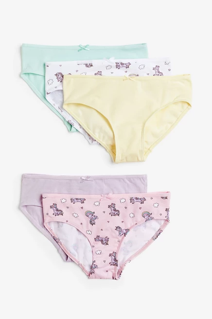 Детские трусики H&M, 5 шт., розовые, единороги