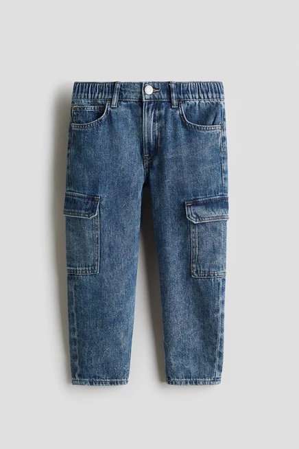 Детские джинсы H&M Relaxed Tapered Fit, темно-синие