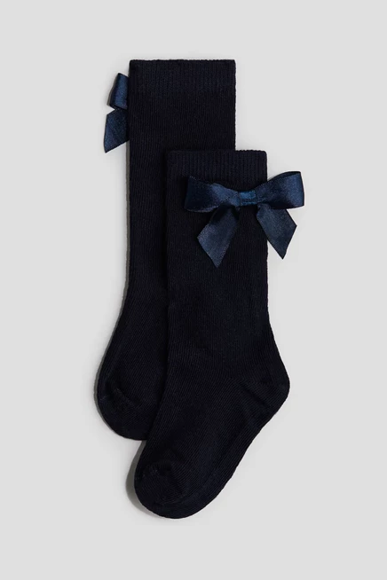 Детские гольфы H&M с бантиком, темно-синие