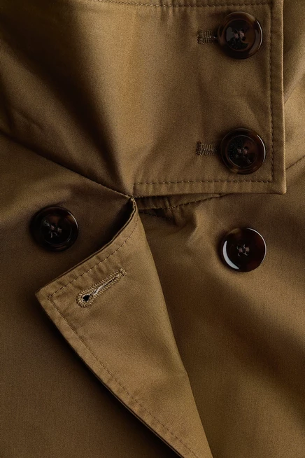 Short Trench Coat dark khaki green
