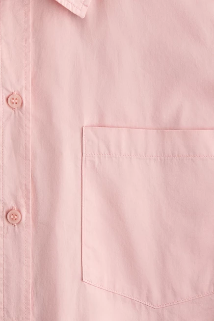 Женская рубашка для беременных H&M MAMA Cotton Poplin, пыльно-розовая