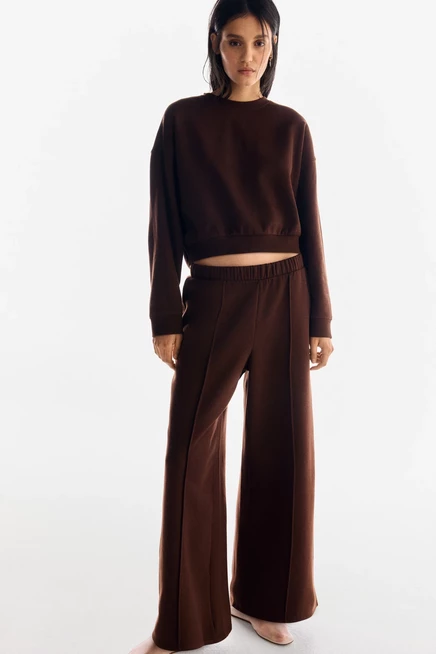 Женский спортивный костюм H&M свитшот и джоггеры, коричневый