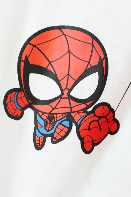 Printed Cotton T-Shirt white/marvel comics