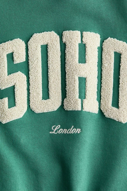 Детский свитшот H&M из хлопка с круглым вырезом и принтом