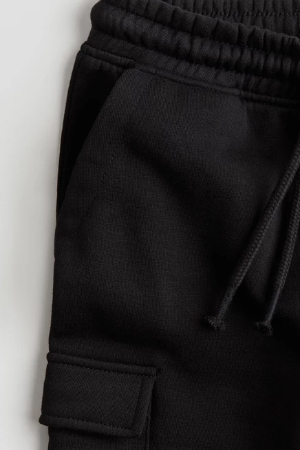 Детские джоггеры H&M карго с флисовой изнанкой, черные