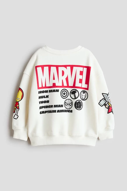 Детский свитшот H&M с принтом Marvel, белый