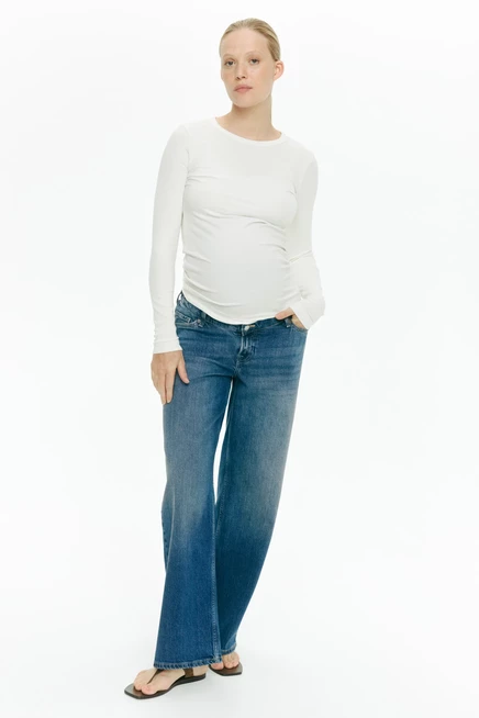 MAMA Ribbed Jersey Top cream