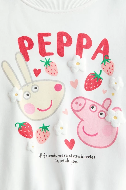Детская толстовка H&M с принтом «Peppa Pig», белая