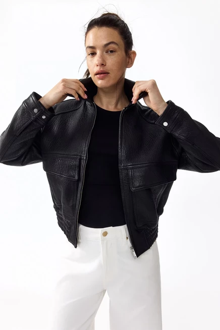 Женский топ для кормления H&M MAMA в рубчик, черный