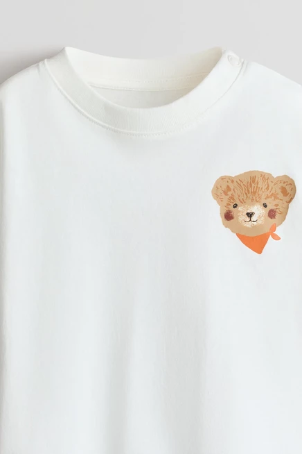 Детские футболки H&M, 5 шт., хлопок, темно-синие с мишками