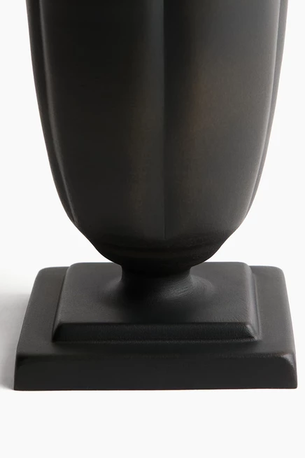 Fluted Metal Vase black