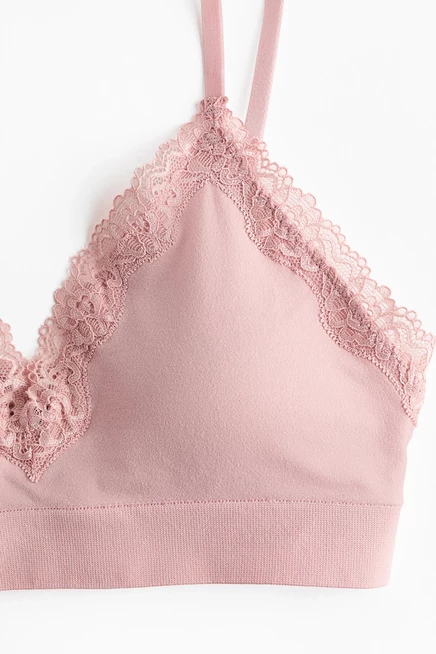 Женский бесшовный бюстгальтер H&M с мягкими чашками, розовый