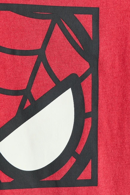 Printed Cotton T-Shirt red/spider-man