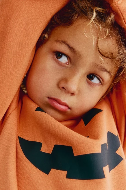 Printed Brushed-Inside Sweatshirt orange/jack o'lantern