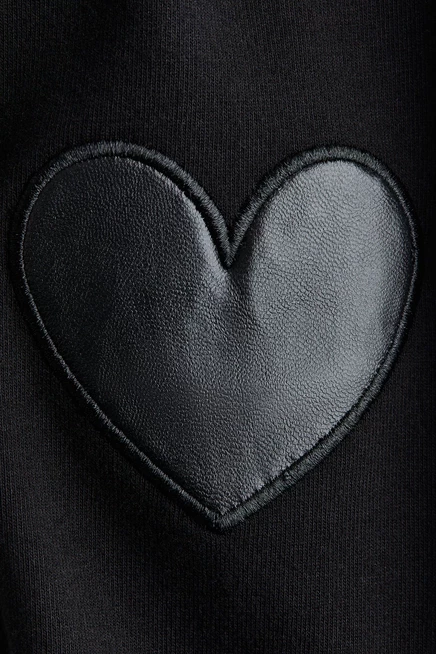 Детские хлопковые легинсы H&M, черные с сердечками
