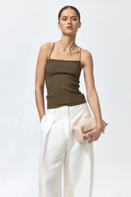 Женский топ на бретелях H&M, цвета хаки