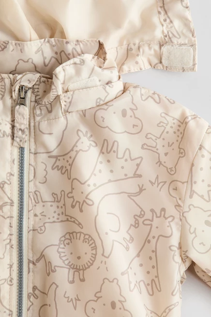 Детская куртка H&M с принтом животных, светло-бежевая