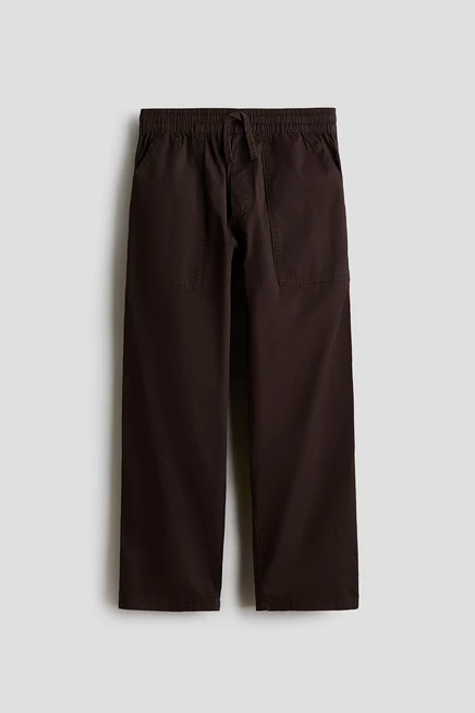 Детские брюки H&M из хлопка, темно-коричневые