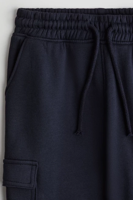 Детские брюки-джоггеры H&M карго с начесом, темно-синие