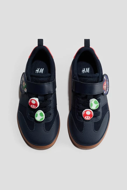 Детские кроссовки H&M с подвесками, тёмно-синие, Super Mario