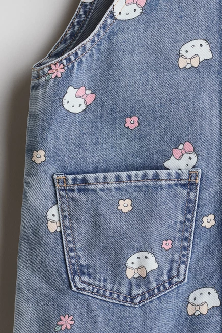 Детское платье-сарафан H&M джинсовое с вышивкой, Hello Kitty