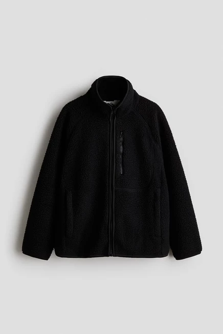 Детская куртка H&M из плюшевого флиса, черная