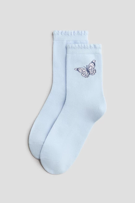 light blue/butterflies