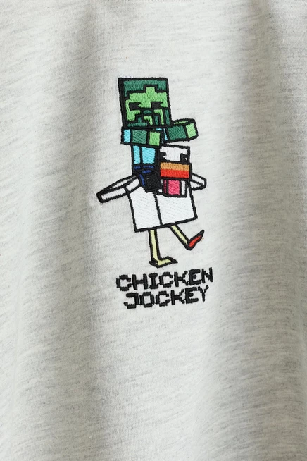 Printed T-Shirt light gray melange/minecraft