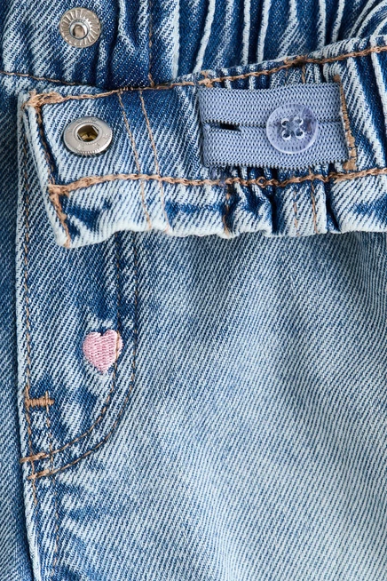 Детские джинсовые шорты H&M, голубые с сердцами