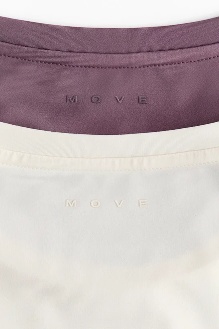 2-Pack Sports Tops with DryMove™ dusty purple/ivory