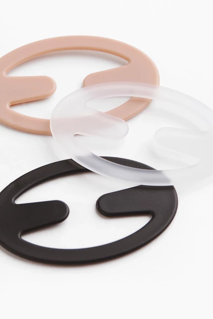 3-Pack Bra Strap Holders white/beige/black