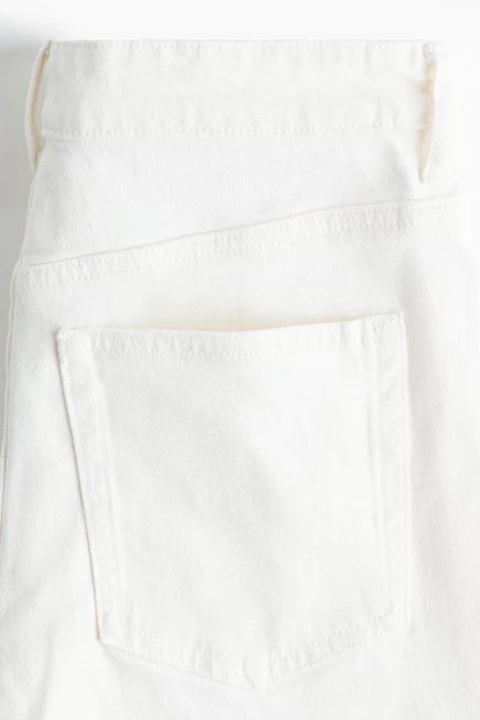 Женские джинсы H&M Mom узкие, укороченные, белые