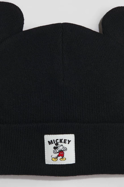 Детская шапка H&M с ушками, черная, Микки Маус