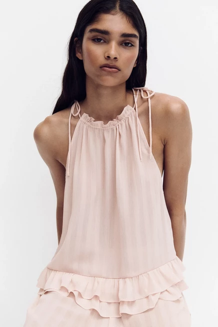 Chiffon Drawstring Top light pink