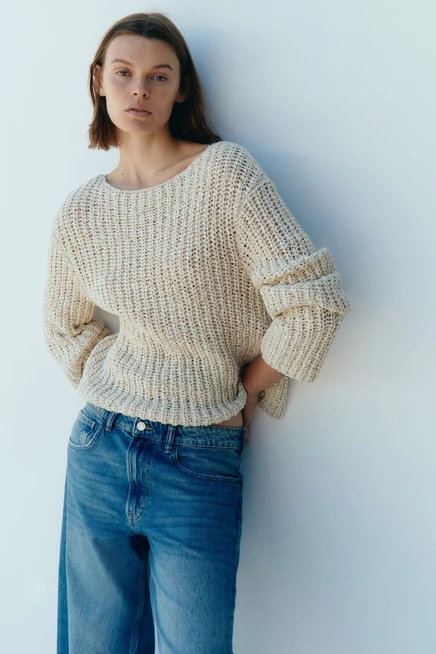 Женские джинсы H&M Barrel стандартной посадки, синие