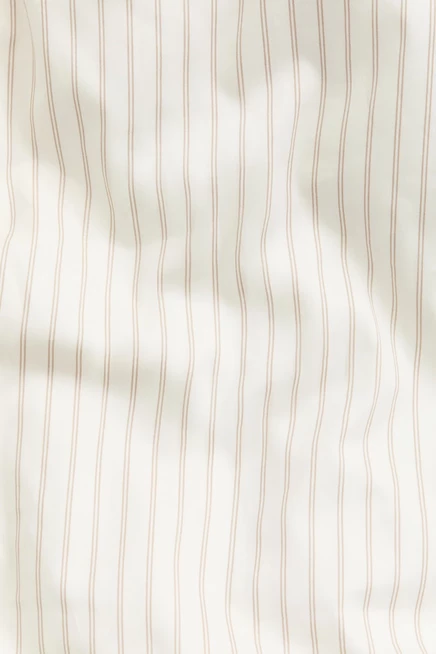 Cotton Sateen King/Queen Duvet Cover Set white/beige striped