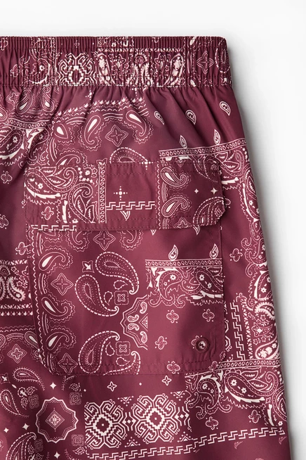 Мужские плавки-шорты H&M с пейсли, пыльно-красные