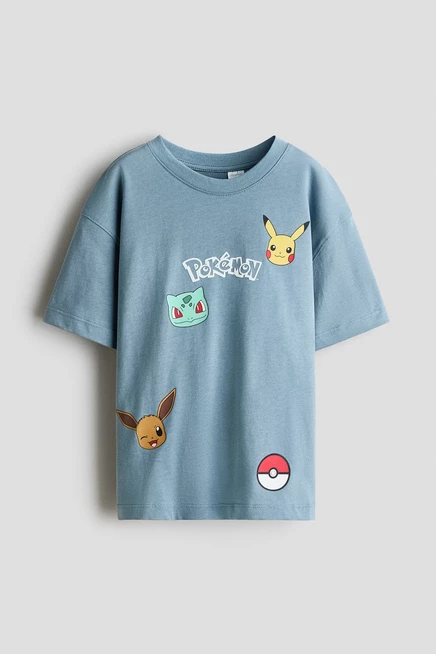 Oversized Printed T-Shirt dusty turquoise/pokémon