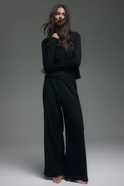 Женская пижама H&M из ажурного трикотажа, черная