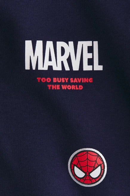 Детская толстовка H&M с принтом Marvel, тёмно-синяя